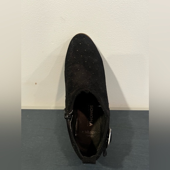 Sonoma Black Suede Ankle Booties with Chunky Heel/size 6 - Picture 10 of 12